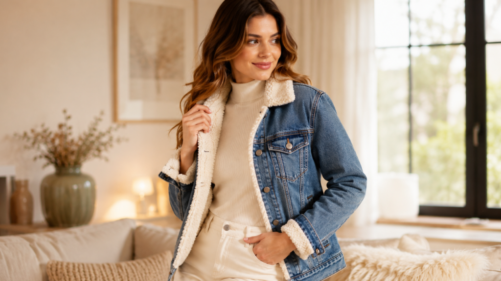Jaqueta Jeans Forrada Feminina para dias frios